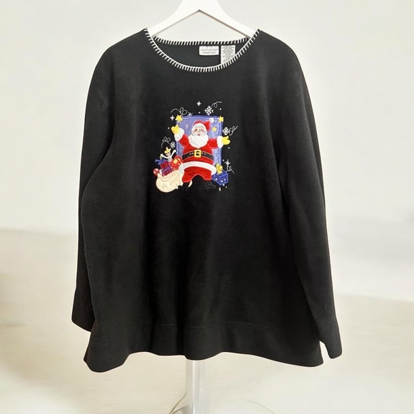 White Stag Tops - White Stag Womens Pullover‎ 22/24W Christmas Embroidered Sequin Fleece Sweater
